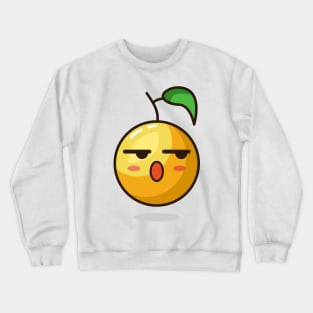 wow emoji orange react Crewneck Sweatshirt